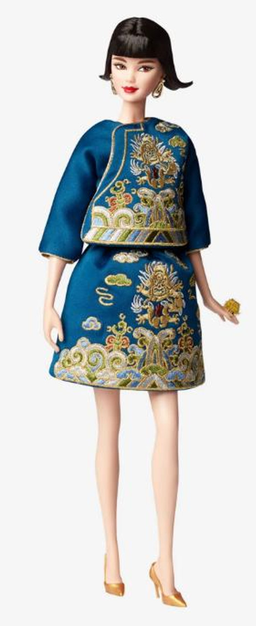  Barbie Signature Lunar New Year Doll (12-inch Brunette) Wearing  Red Satin Cheongsam Dress with Accessories, Collectible Gift for Kids &  Collectors : Toys & Games