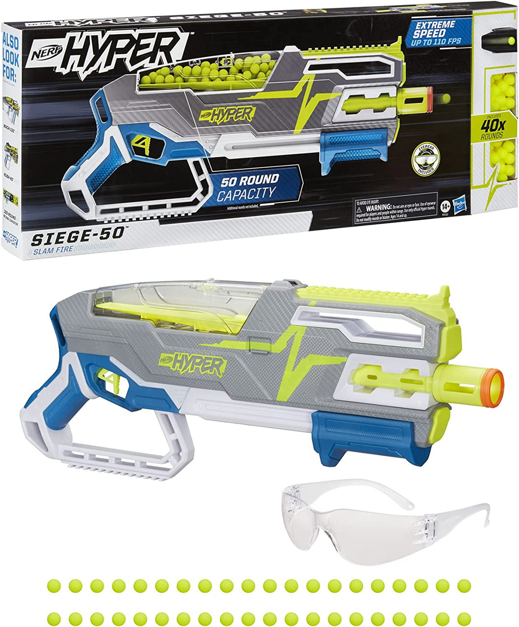 スポーツトイ・アクショントイ Recess Hypernova NERF Hyper Siege-50 Pump-Action Blaster - We-R-Toys