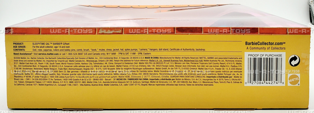 Sleepytime Gal Barbie Doll 2006 Reproduction Gold Label Mattel K7938