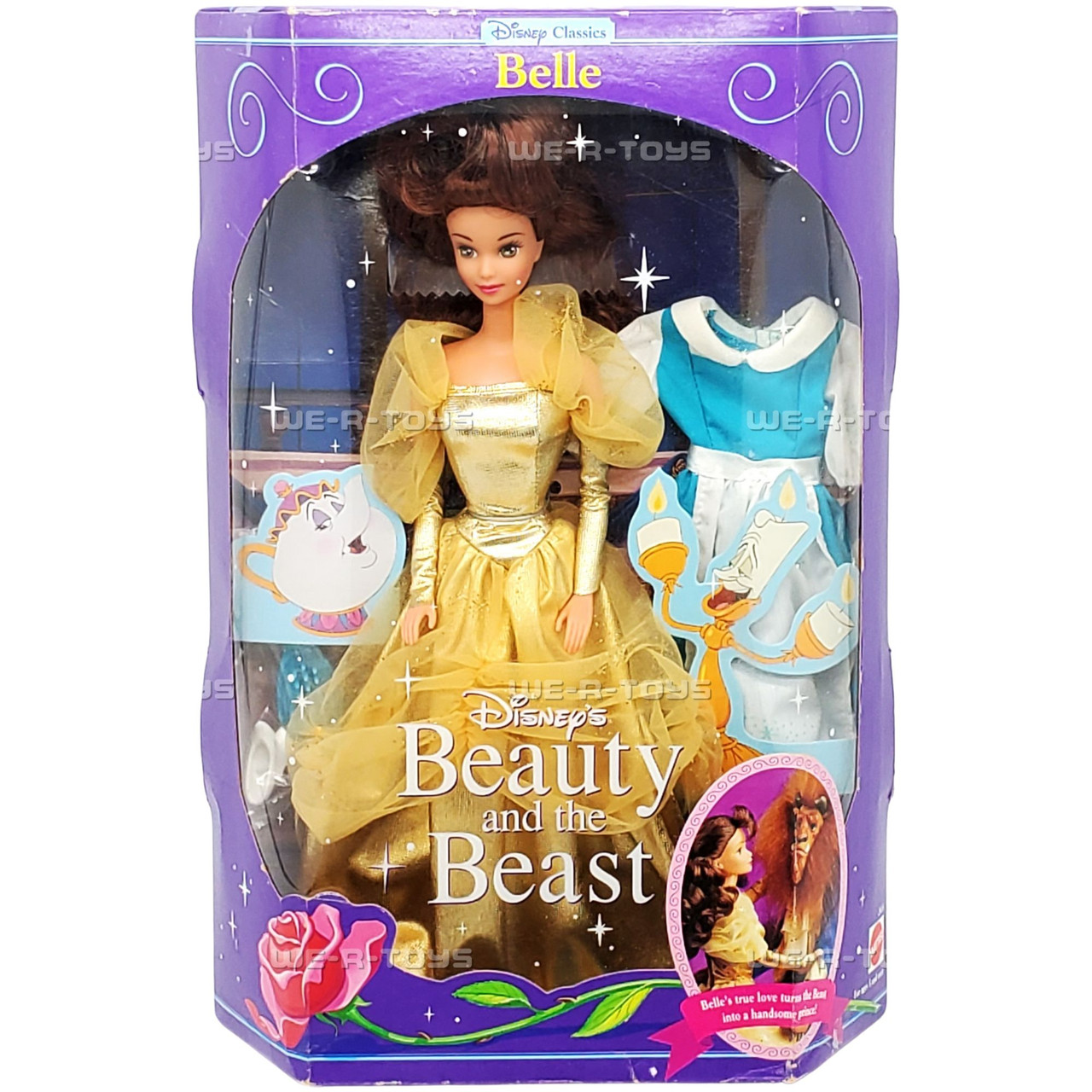 Disney Classics Beauty and the Beast Gold Dress Belle Doll 1991 Mattel 2433 - We-R-Toys Disney Classics Beauty and the Beast Gold Dress Belle Doll 1991 Mattel 2433 - We-R-Toys