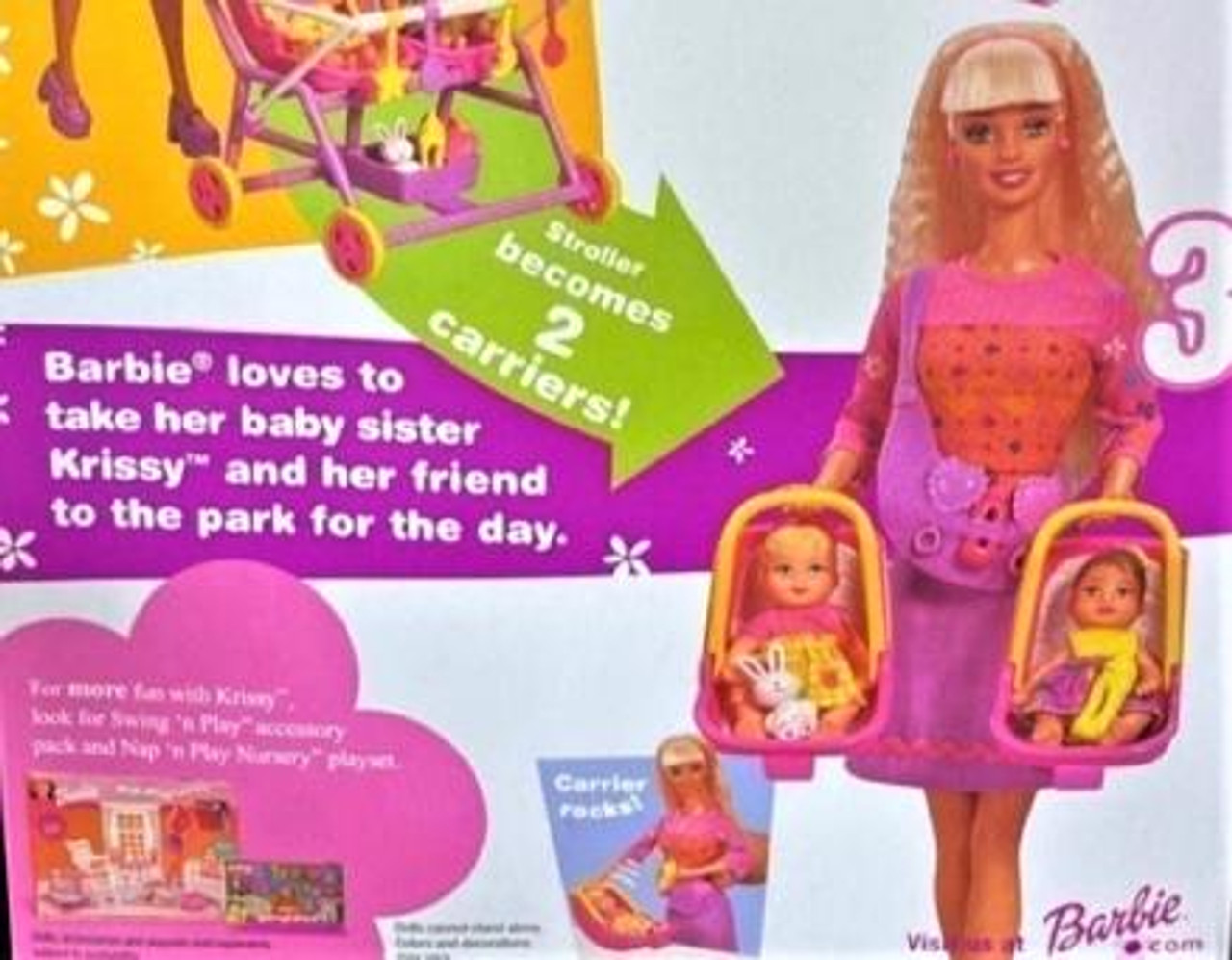 Barbie & Krissy Stroll 'n Play! 3-in-1 Fun Doll Set 2001 Mattel 50964