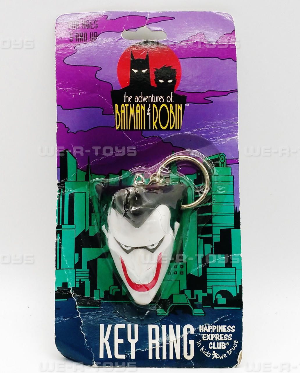 DC's The Adventures of Batman & Robin Joker Head Keyring 1995 No