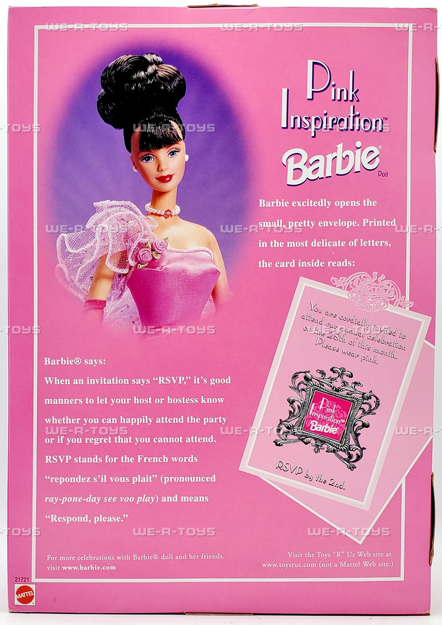 Pink Inspiration Barbie Doll Brunette Special Edition 1998 Mattel