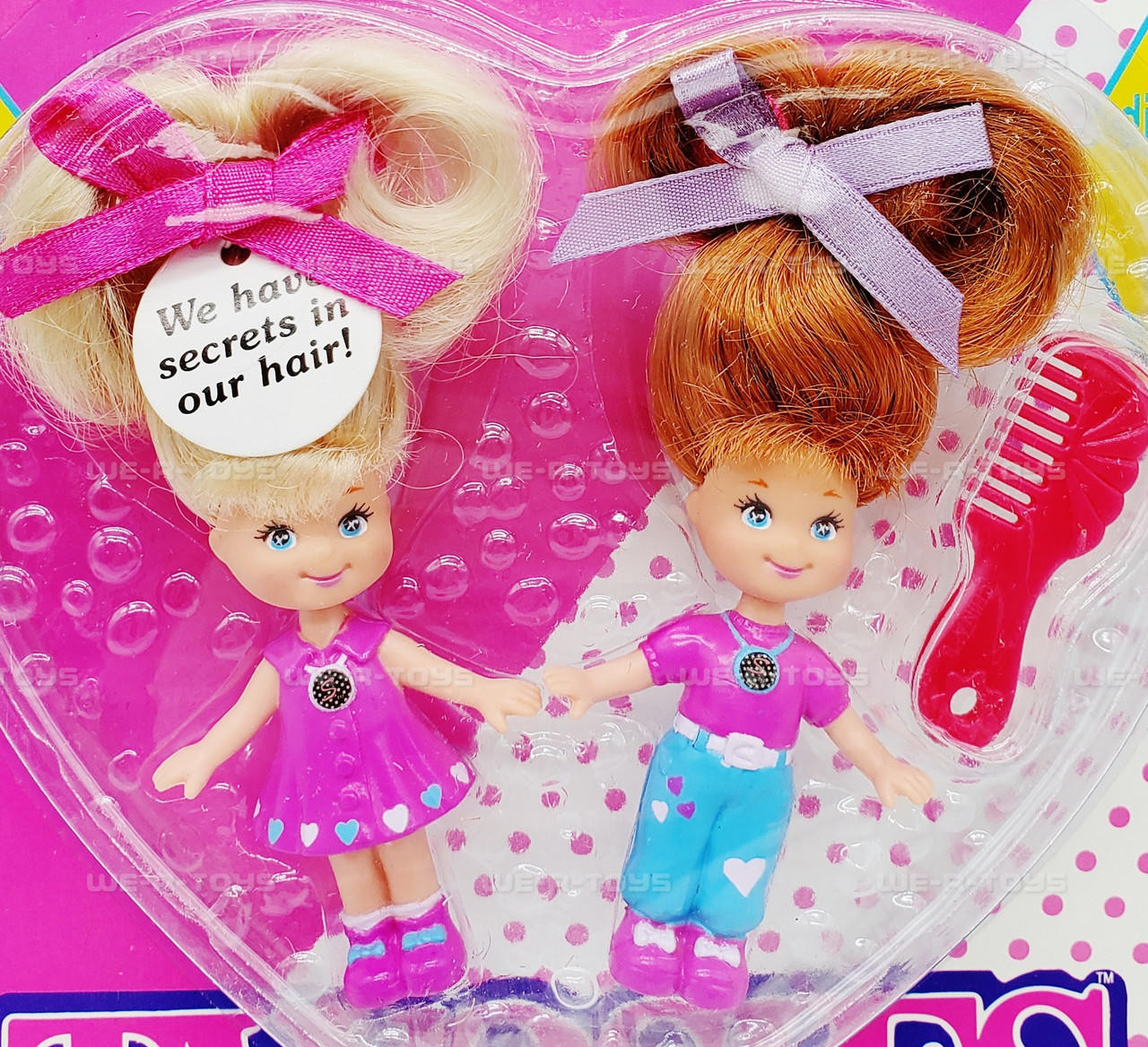 Li'l Secrets Mini Twosies Pink & Blue Dolls Mattel 1995 #69073 NEW