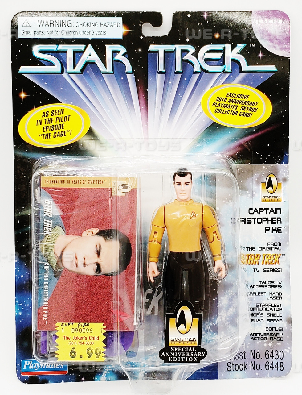 Star Trek Captain Christopher Pike Action Figure Playmates 1996 #6448 NEW