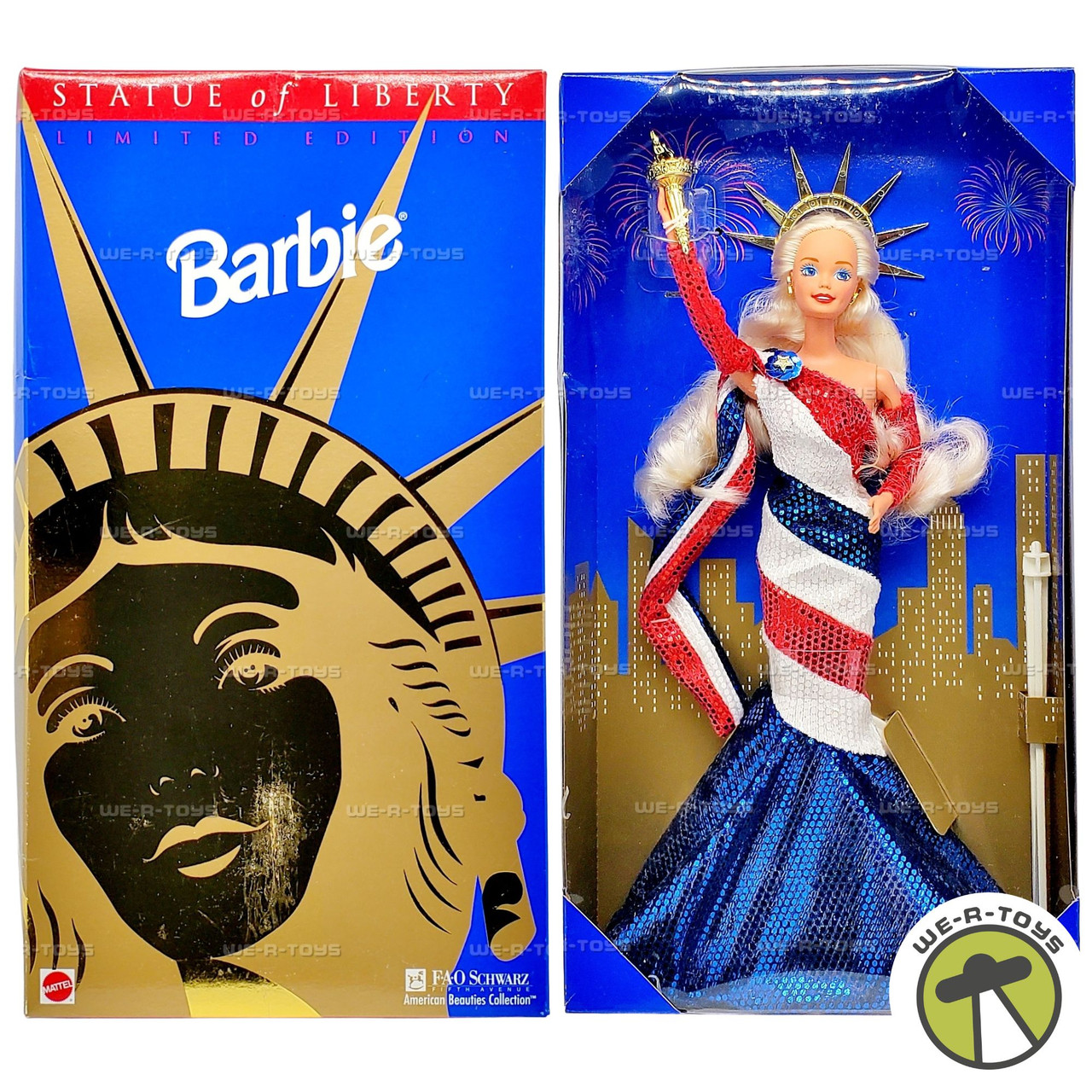 Statue of Liberty Barbie Doll FAO Schwarz Exclusive 1995 Mattel 14664