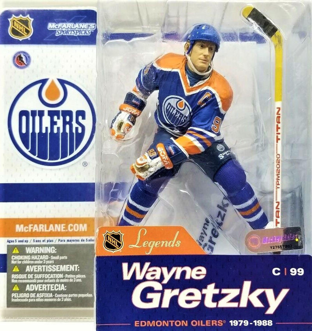 McFarlane Toys NHL Legends Series II Figure: Wayne Gretzky with Blue  Edmonton Oilers Jersey (Center)