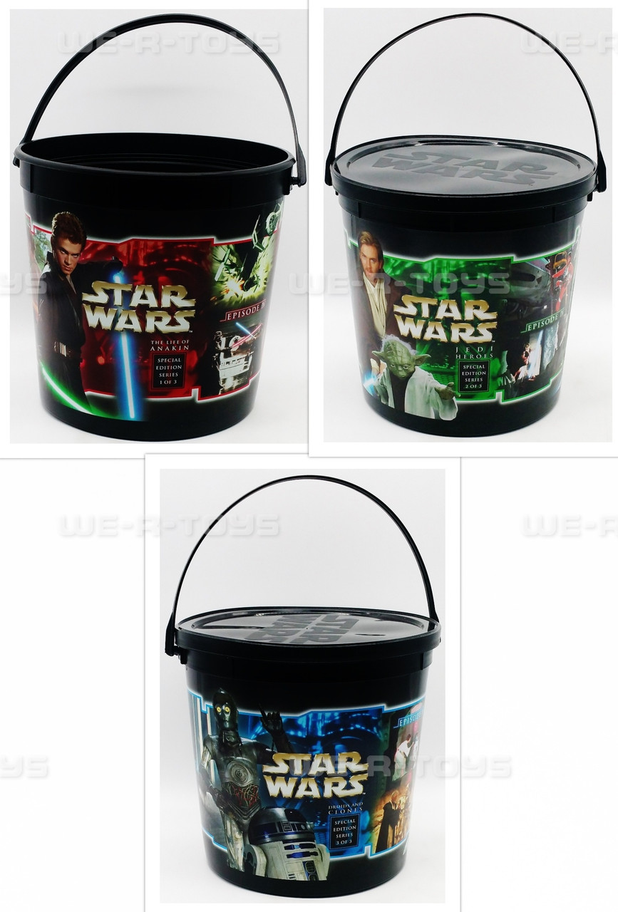 Star Wars Episodes I-VI Snack Buckets Lot of Frito-Lay 2002 We