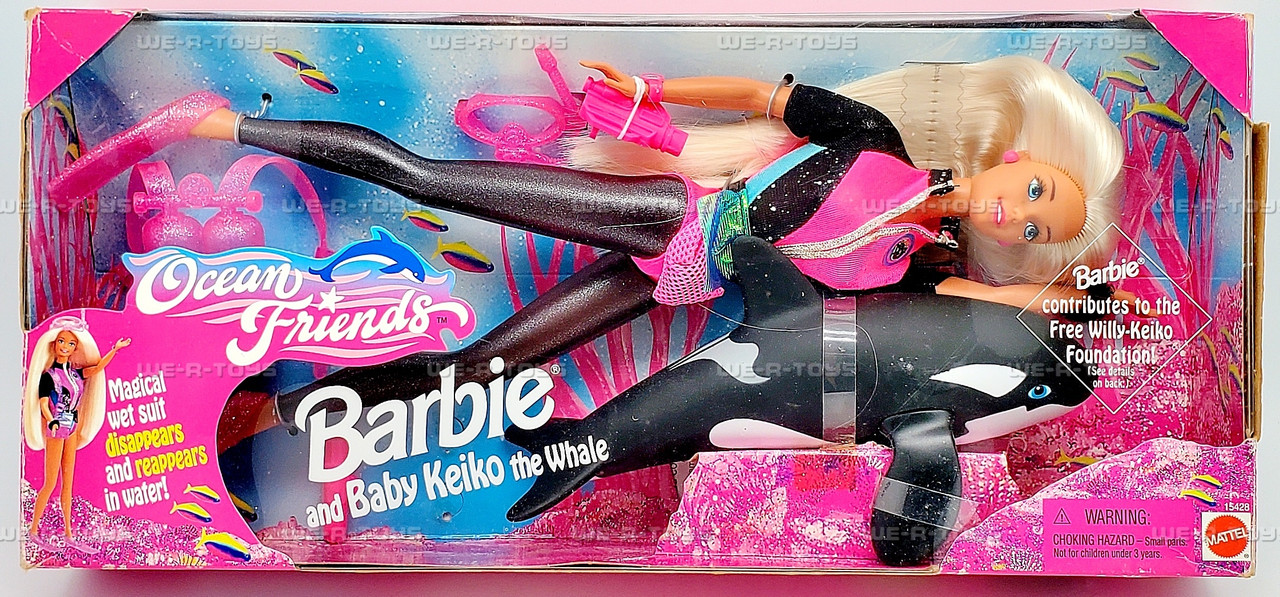 Ocean Friends Barbie and Baby Keiko The Whale Set 1996 Mattel