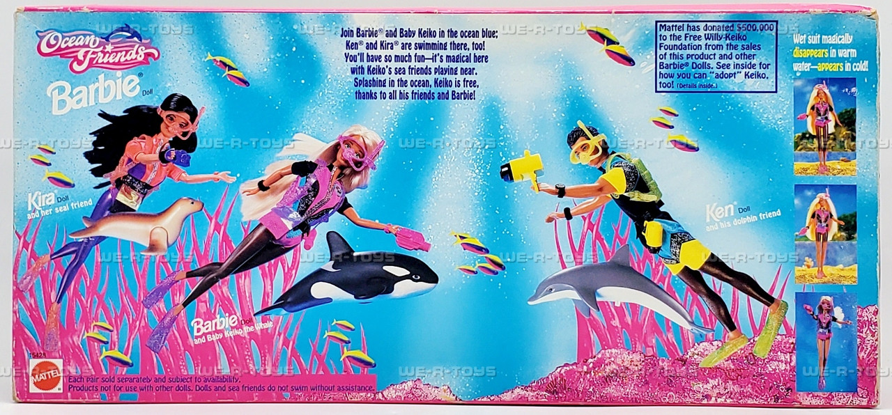 Ocean Friends Barbie and Baby Keiko The Whale Set 1996 Mattel