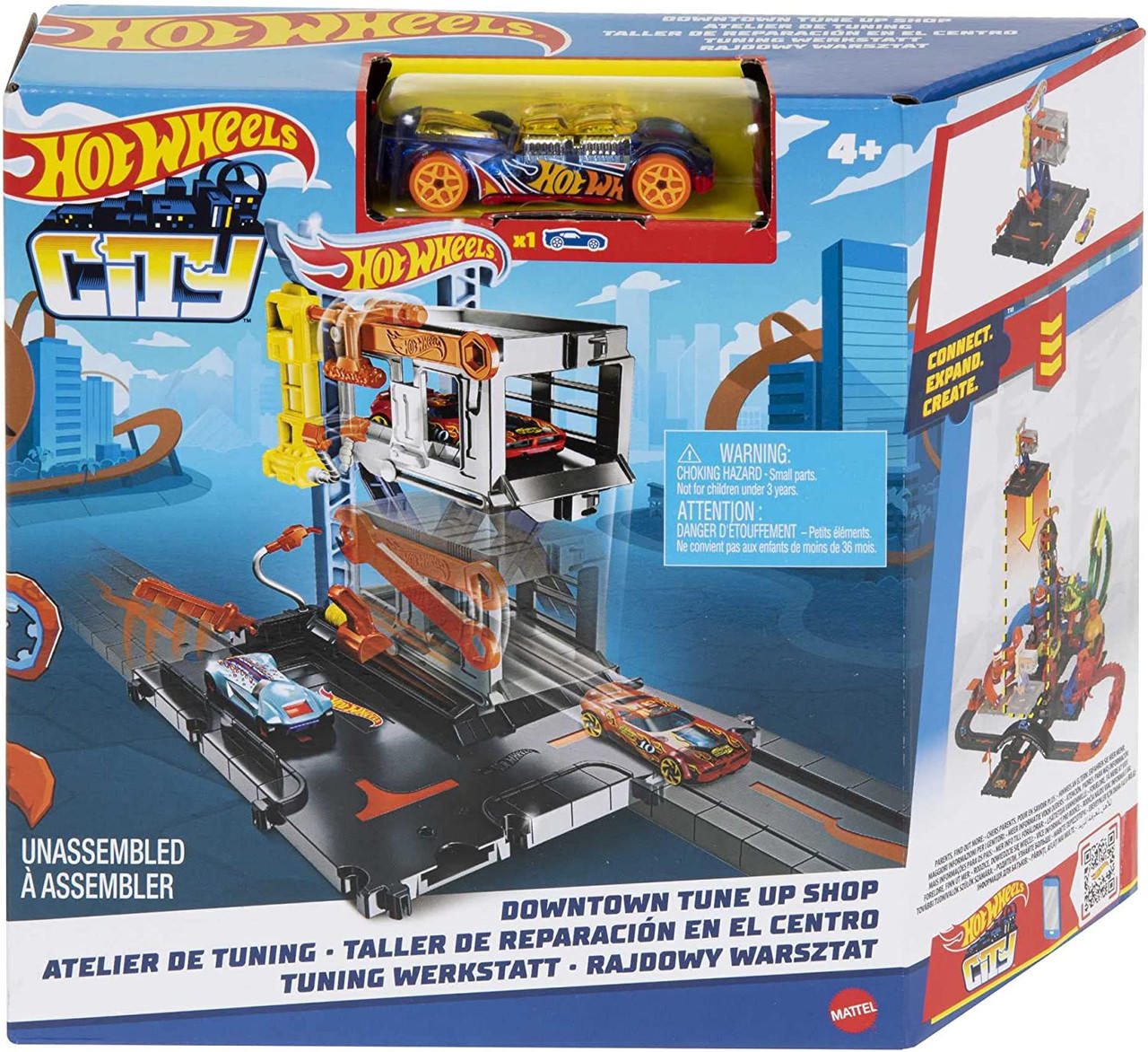 Hot Wheels City Downtown Express Car Wash Playset with 1 Car