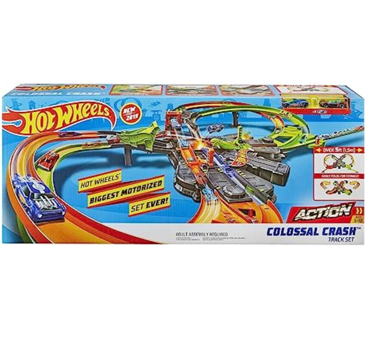 Hot Wheels Colossal Crash Track Set Figure 8 Track Set With 1:64