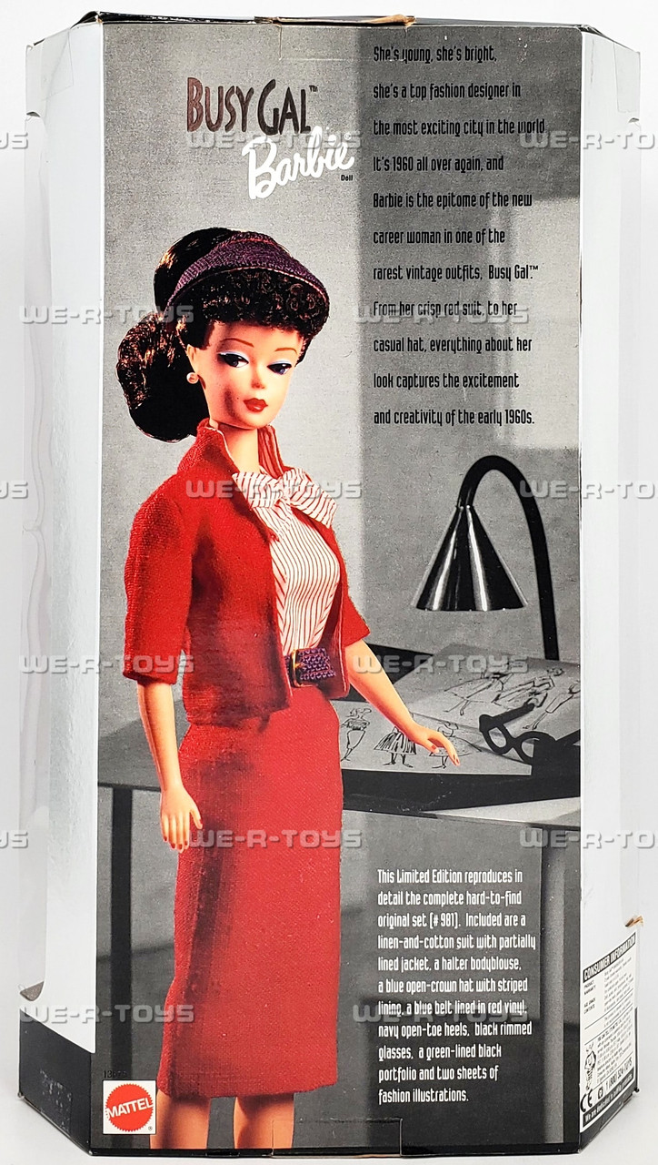 Busy Gal Barbie 1960 Reproduction Limited Edition Doll 1995 Mattel
