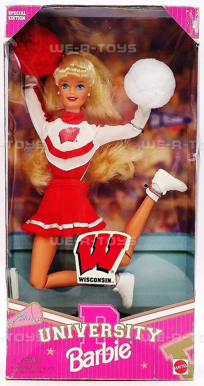 Wisconsin University Special Edition Cheerleader Barbie Doll 1996 Mattel  #17195