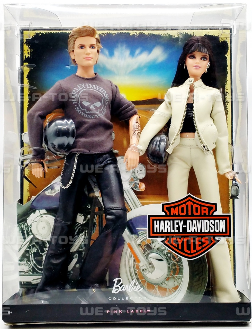 Harley-Davidson Motor Cycles Barbie and Ken Dolls Pink Label 2009