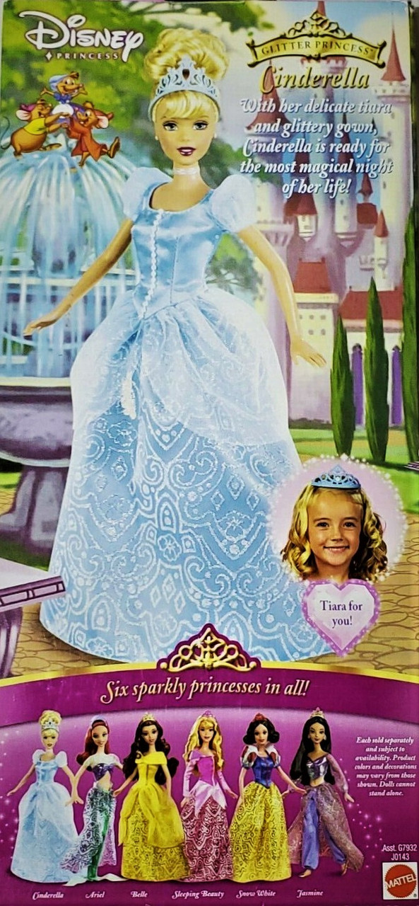 Disney Glitter Princess Cinderella Doll 2005 Mattel J0143 We-R-Toys