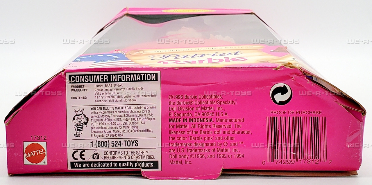 Patriot Barbie American Stories Series Collector Edition Doll 1996