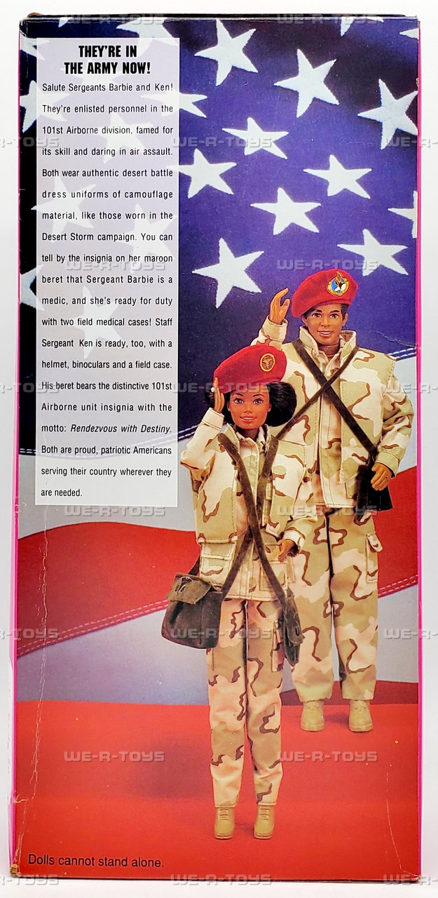 Stars 'n Stripes Army African American Barbie Doll 1992 Mattel