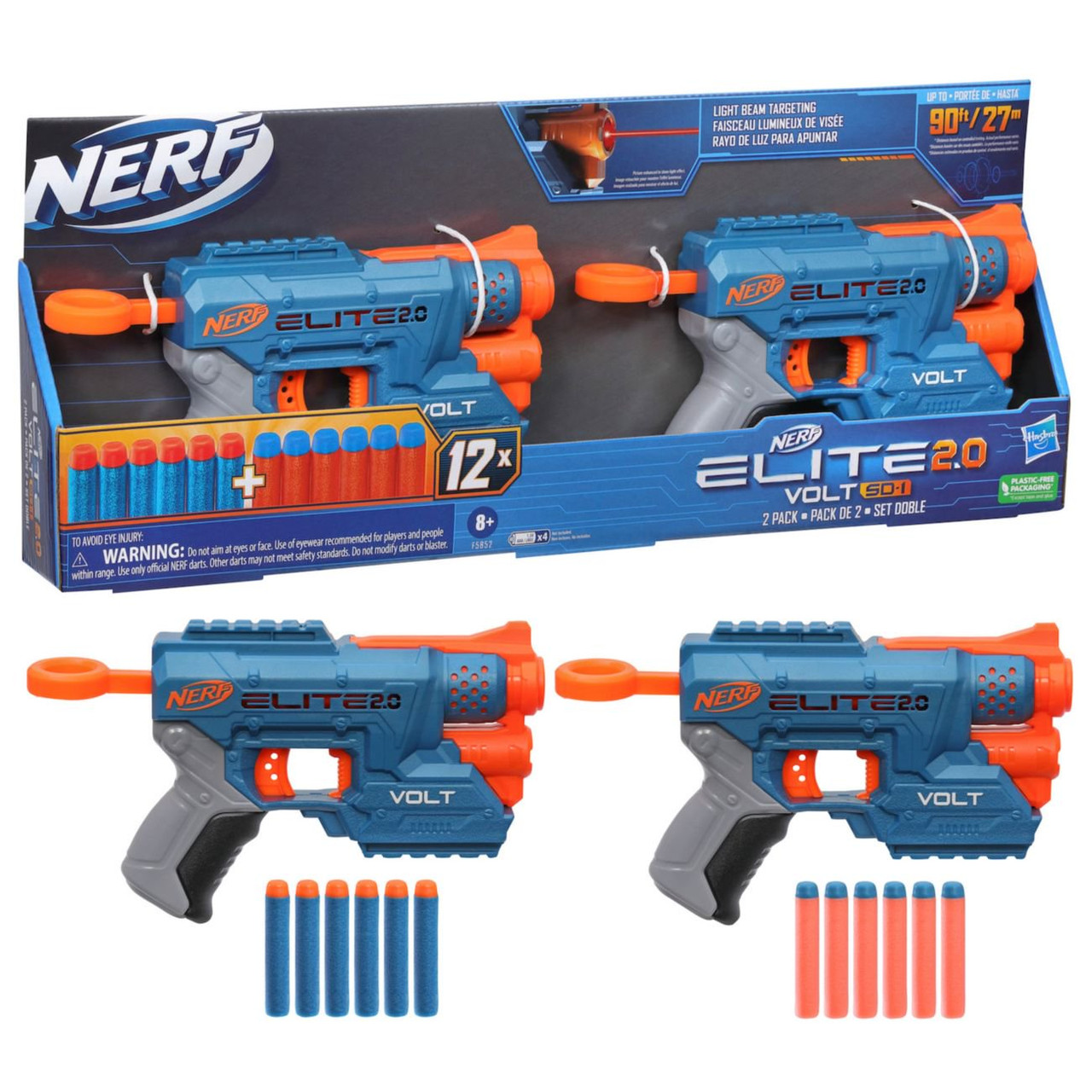 Disha Twin Toys Nerf Wall Nerf Elite Volt SD-1 Dart Blaster 2-Pack
