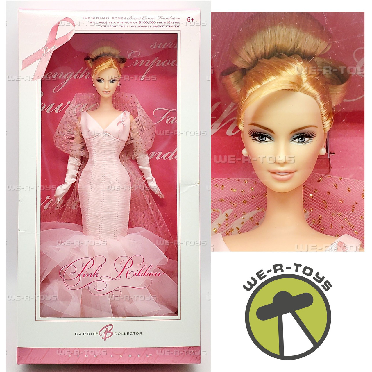 Pink Ribbon Barbie Doll 2006 Pink Label Mattel J0932 - We-R-Toys