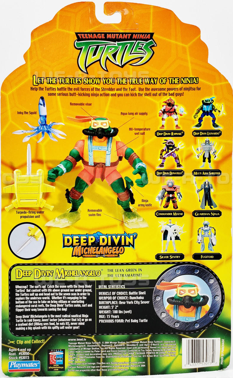 TMNT Deep Divin' Michelangelo Action Figure Playmates 2004 #53073