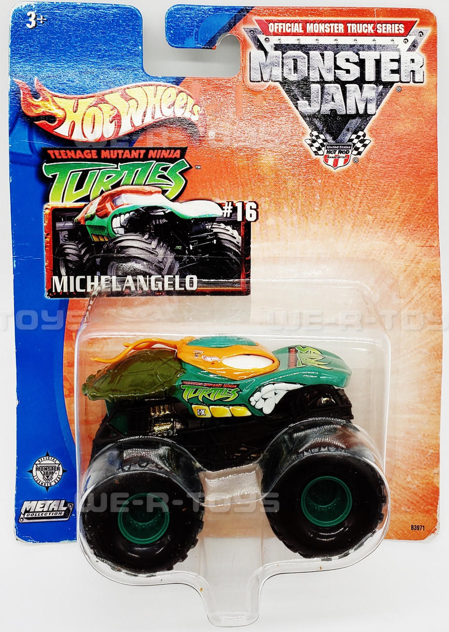 Hot Wheels TMNT Monster Jam Series Michelangelo Monster Truck Mattel #13680  NEW