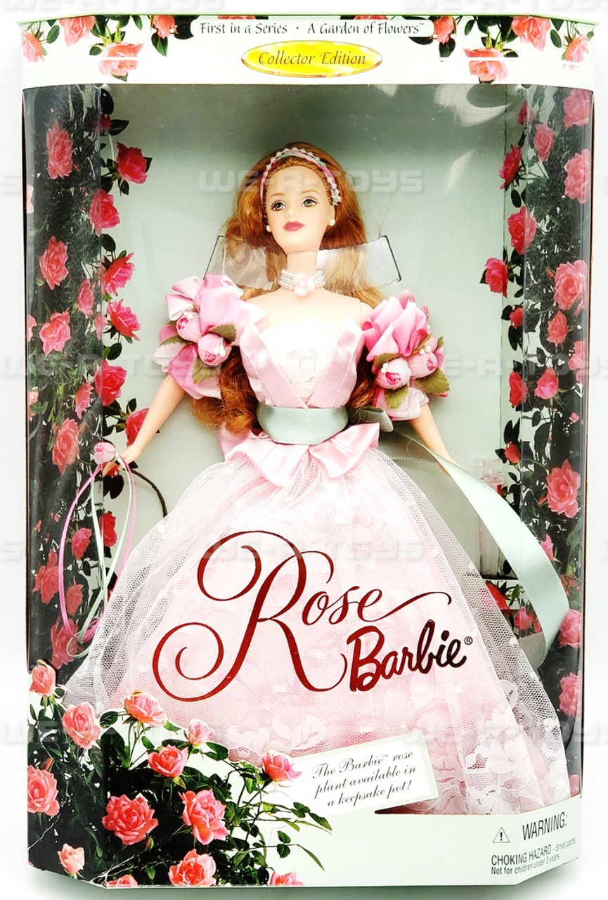 Rose Barbie Strawberry Blonde Doll A Garden of Flowers 1998 Mattel