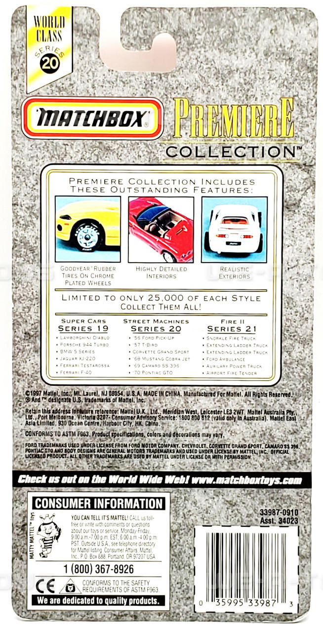 Matchbox Premiere Collection Street Machines Red '68 Mustang Cobra Jet ...