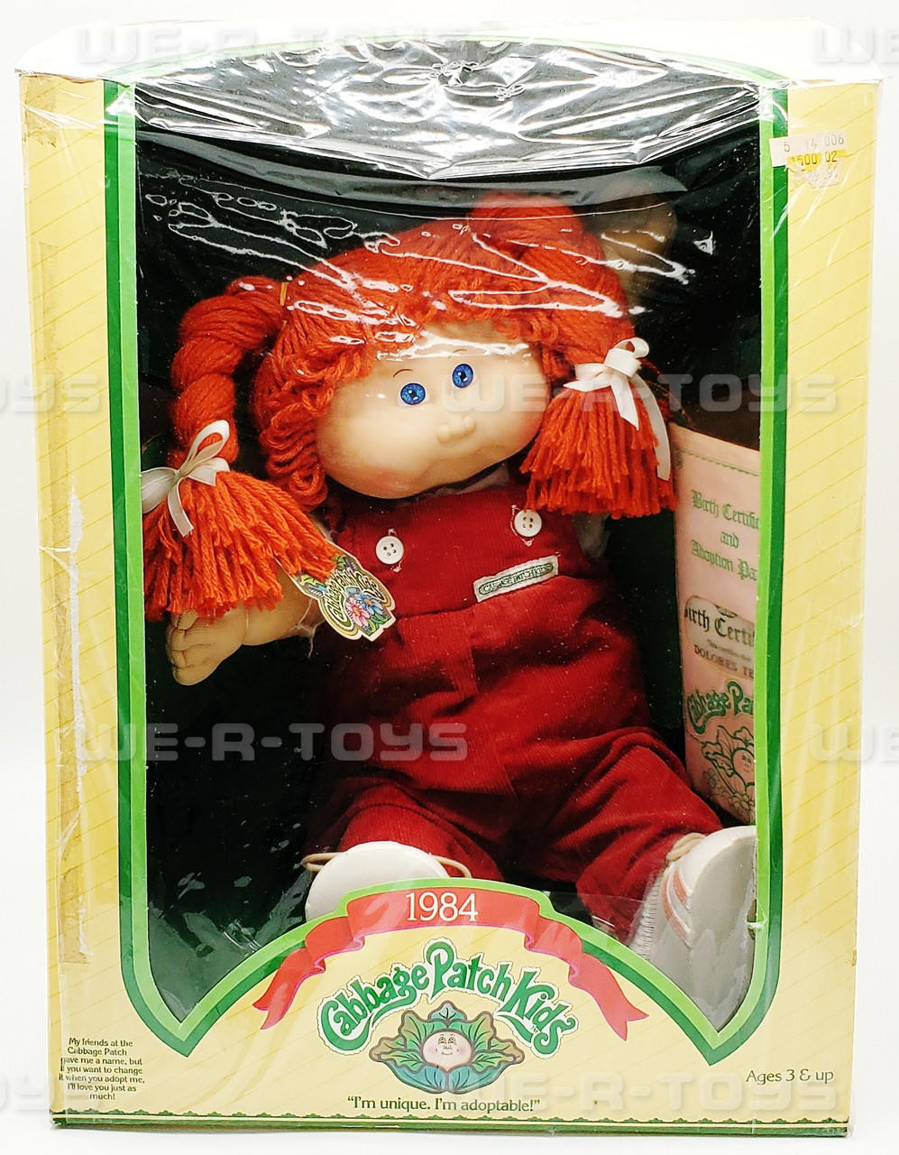 Cabbage Patch Kids 1984 Redhead With Pigtails Blue Eyes Doll