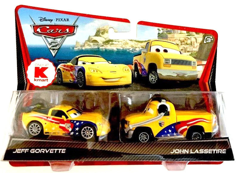 Disney Pixar CARS 2 Jeff Gorvette & John Lassetire Diecast