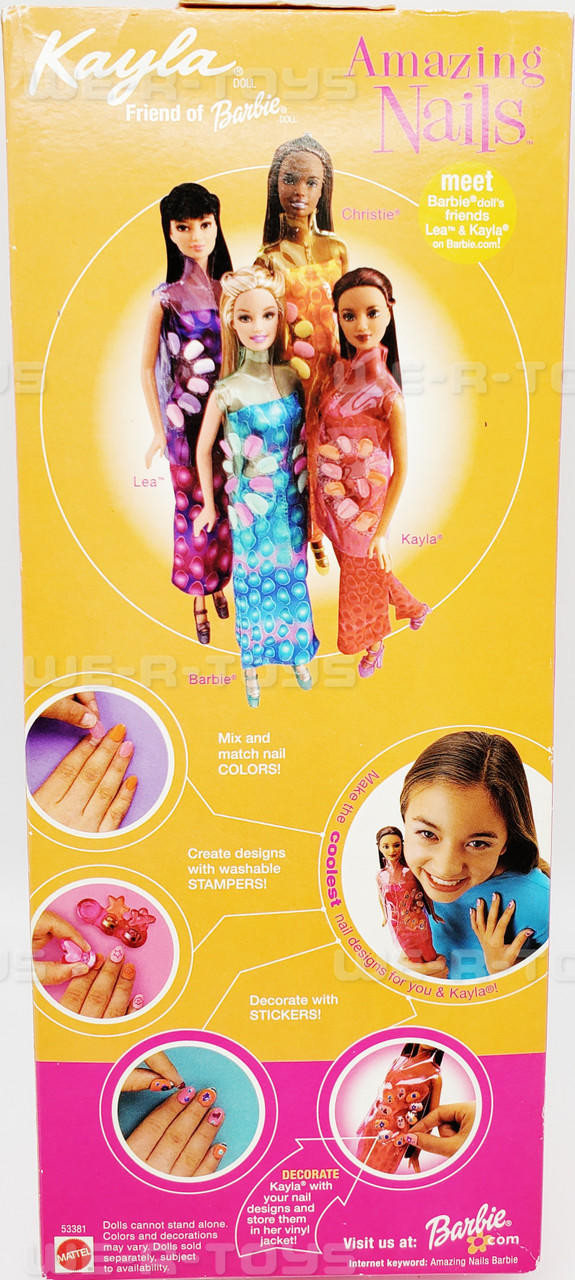 Barbie Kayla Amazing Nails Doll Set Mattel 2001 #53381 NEW