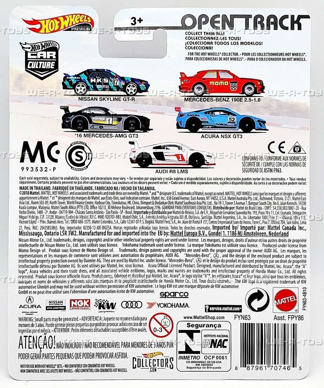 Hot Wheels Premium Car Culture Open Track Acura NSX GT3 Diecast