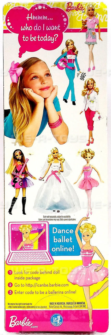 I Can Be Ballerina Barbie Doll 2010 Mattel #R5231 NEW - We-R-Toys