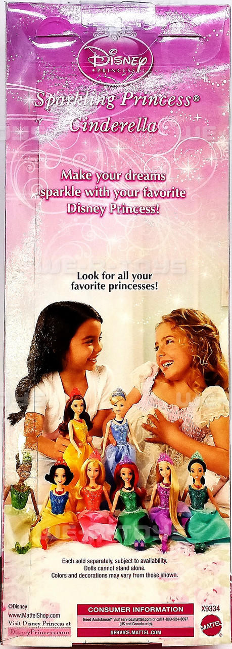 Disney's Sparkling Princess Cinderella Doll 2012 Mattel #X9334 NEW