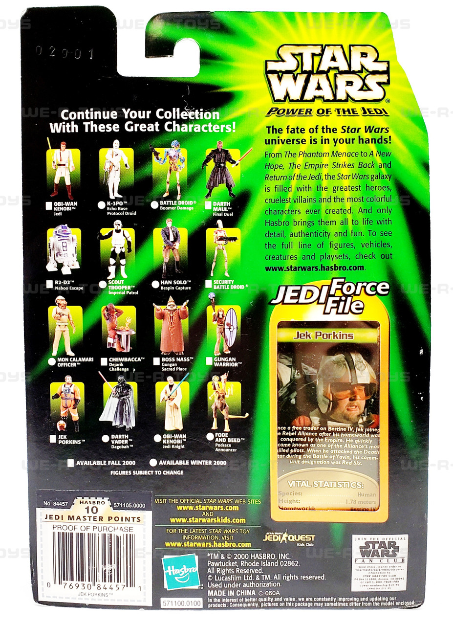Star Wars Power of the Jedi Jek Porkins X-Wing Pilot Action Figure 2000 ...