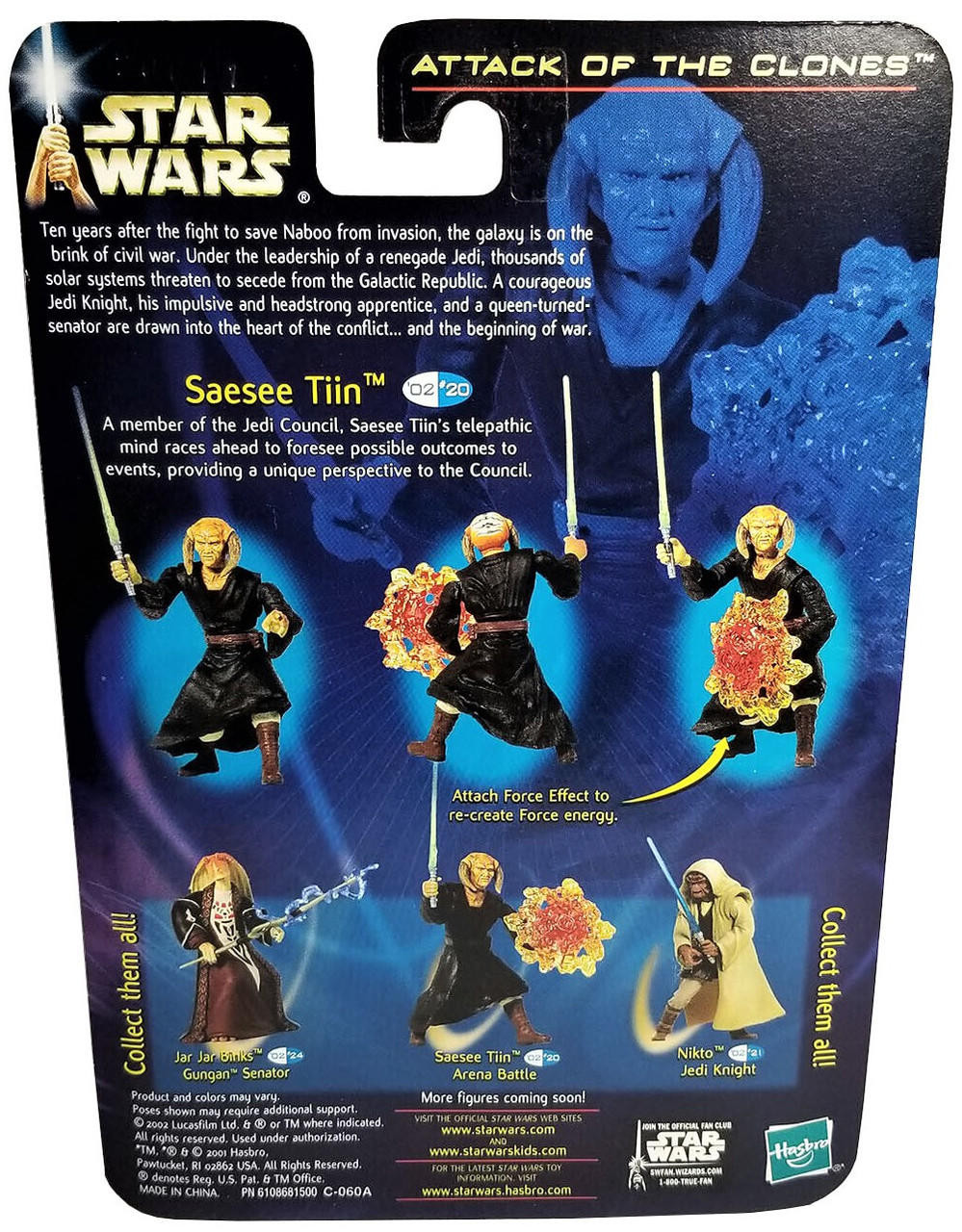 Star Wars Episode II Attack of the Clones Saesee Tiin Action Figure 2002  Hasbro