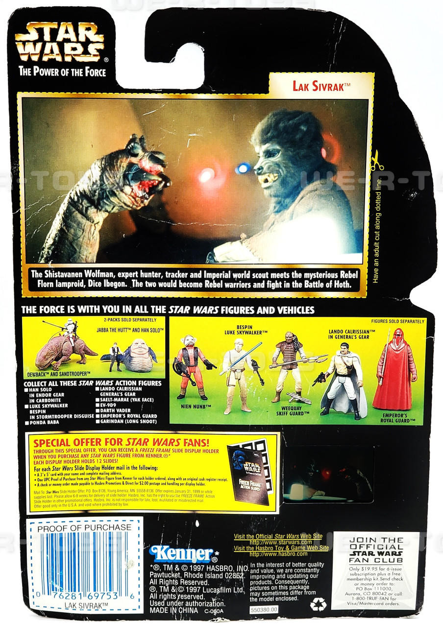 Star Wars Power of The Force Freeze Frame Lak Sivrak Figure Kenner