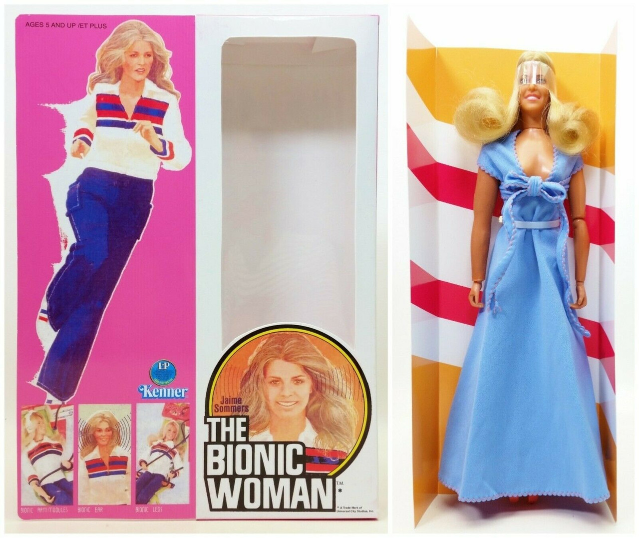 1977 Kenner The Bionic Woman Jamie Sommers Doll In Reproduction Box (8)  No.65800 - We-R-Toys