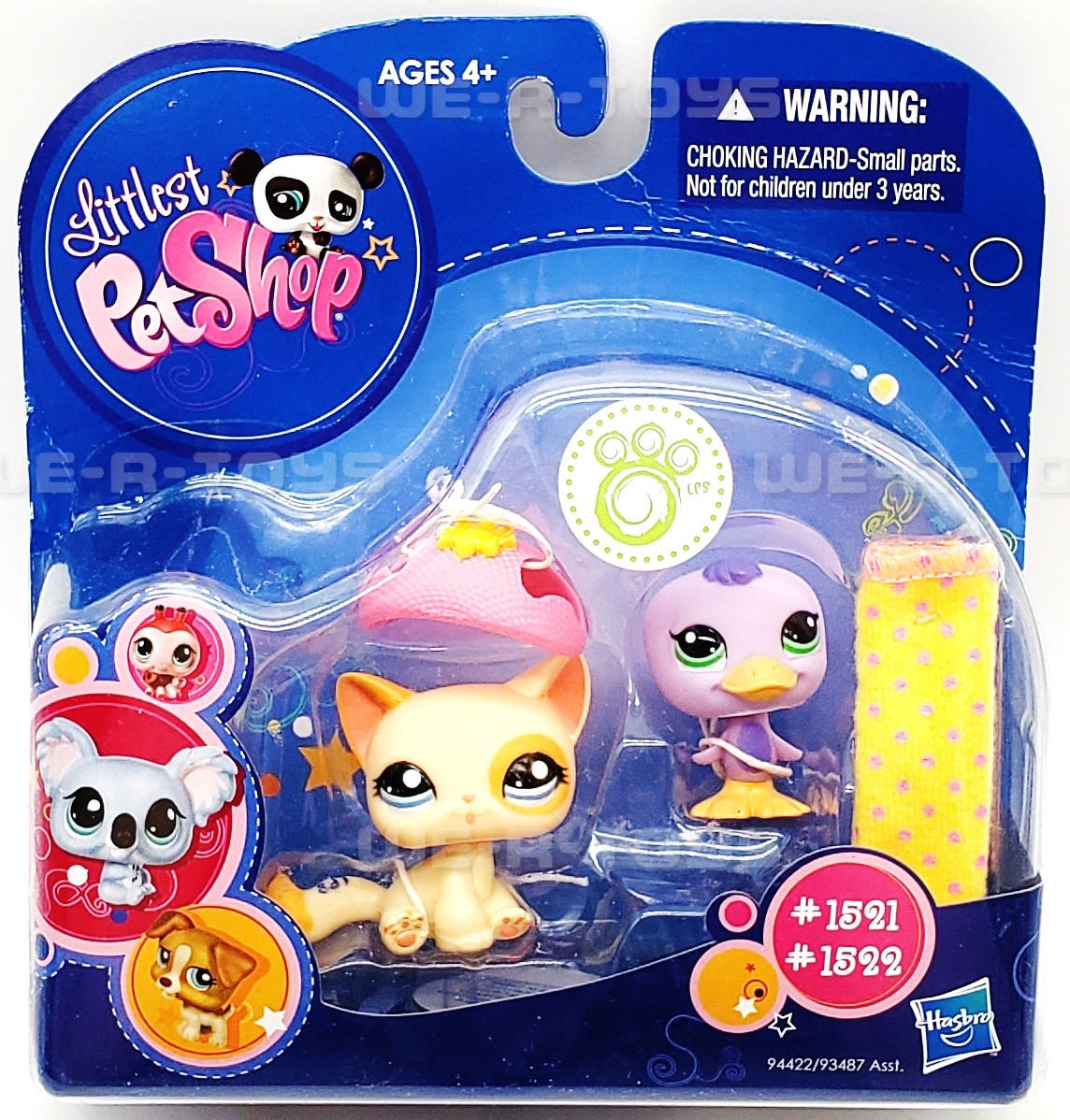 Littlest Pet Shop Orange Kitty 1521 Purple Duckling 1522