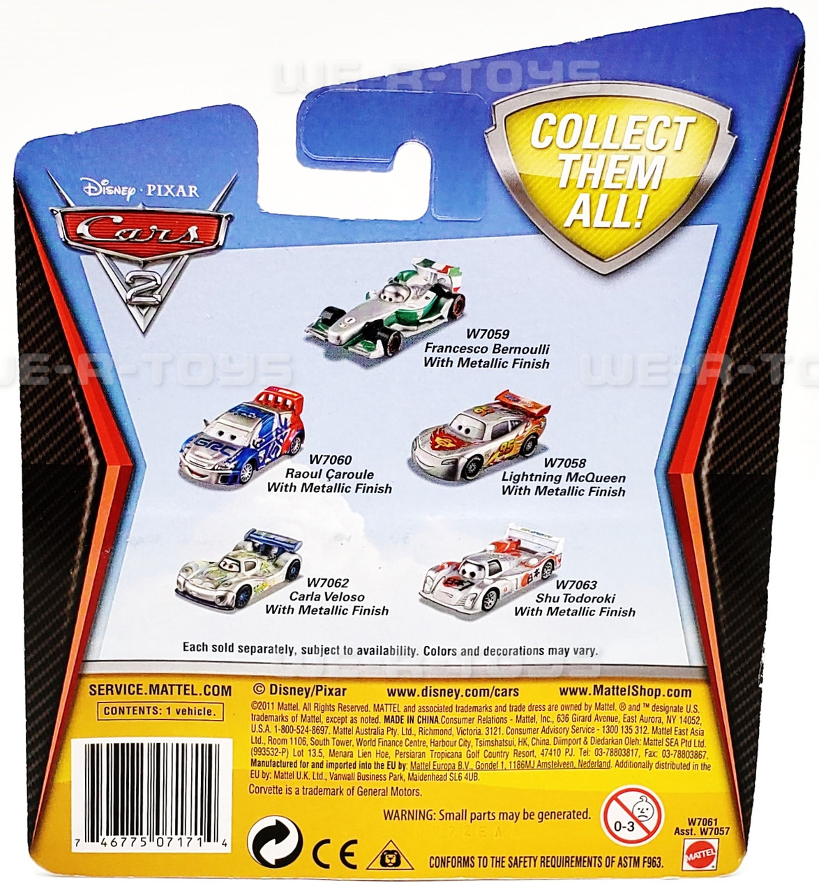 Disney Pixar's Cars Silver Racer Series Jeff Gorvette With Metallic ...
