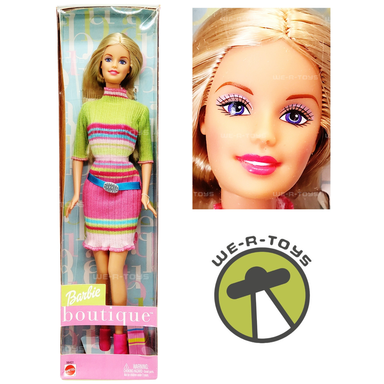 Boutique Blonde Barbie Doll in Sweater Dress 2002 Mattel No. 56431