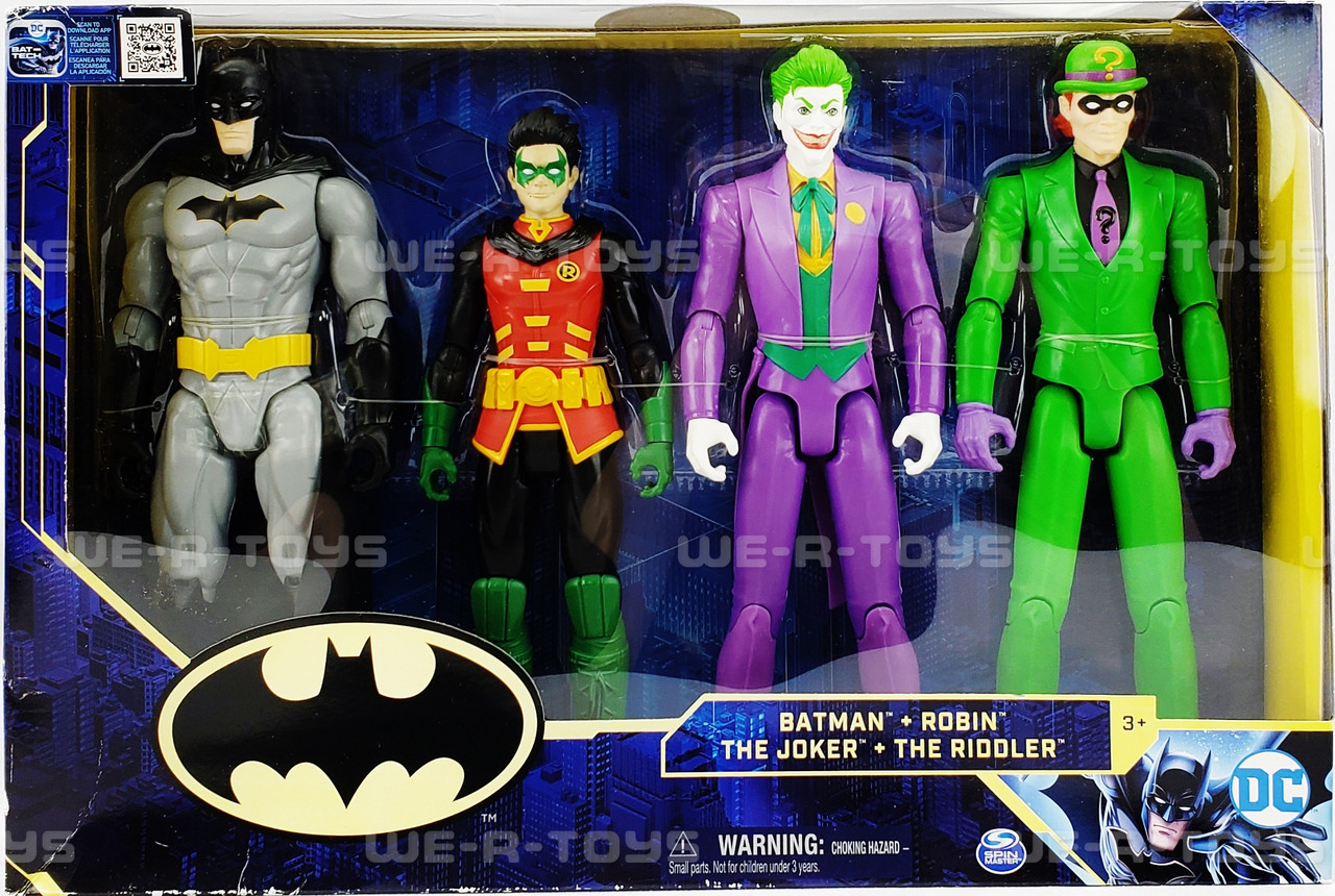 DC Comics Batman Robin The Joker & The Riddler Action Figures Spin Master  #34293