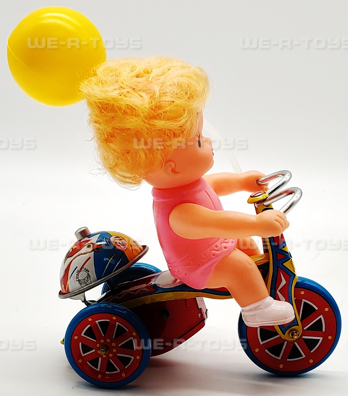 Mechanical Girls Tricycle Tin Windup Toy Vintage Suzuki Made in