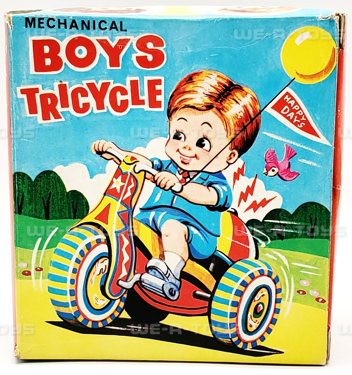 Mechanical Girls Tricycle Tin Windup Toy Vintage Suzuki Made in