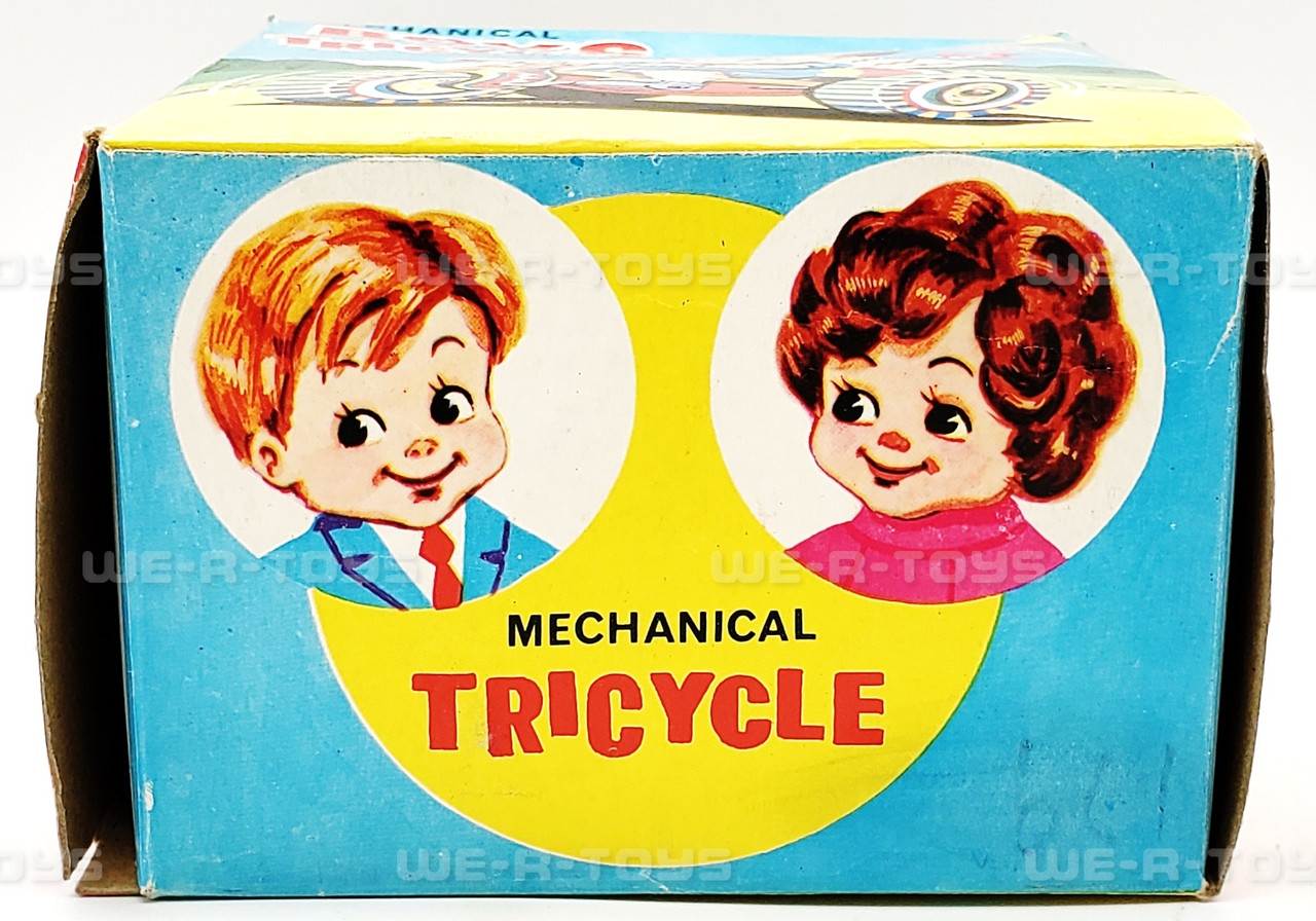 Mechanical Girls Tricycle Tin Windup Toy Vintage Suzuki Made in