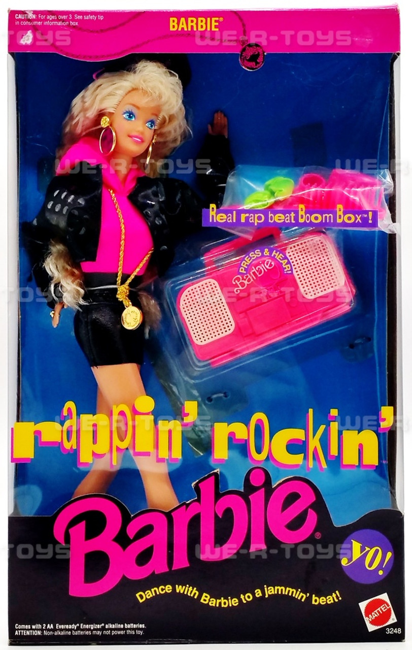 Rappin' Rockin' Barbie Doll w Working Boom Box 1991 Mattel 3248