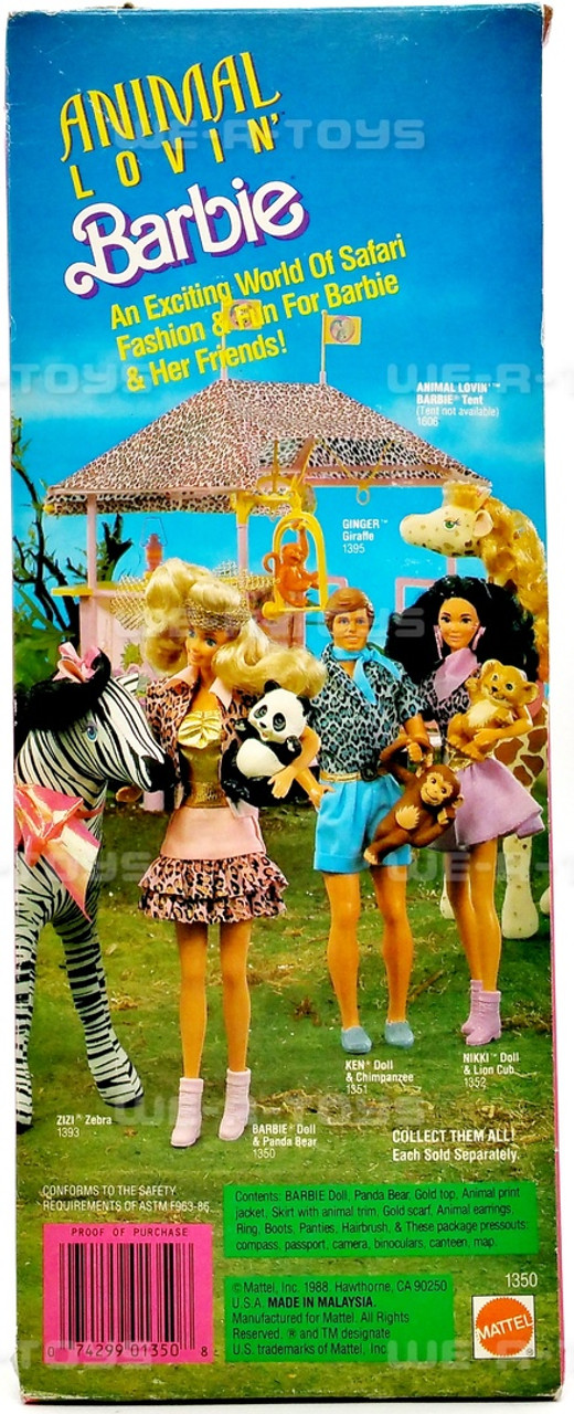 Animal Lovin' Barbie Doll with Panda 1988 Mattel 1350