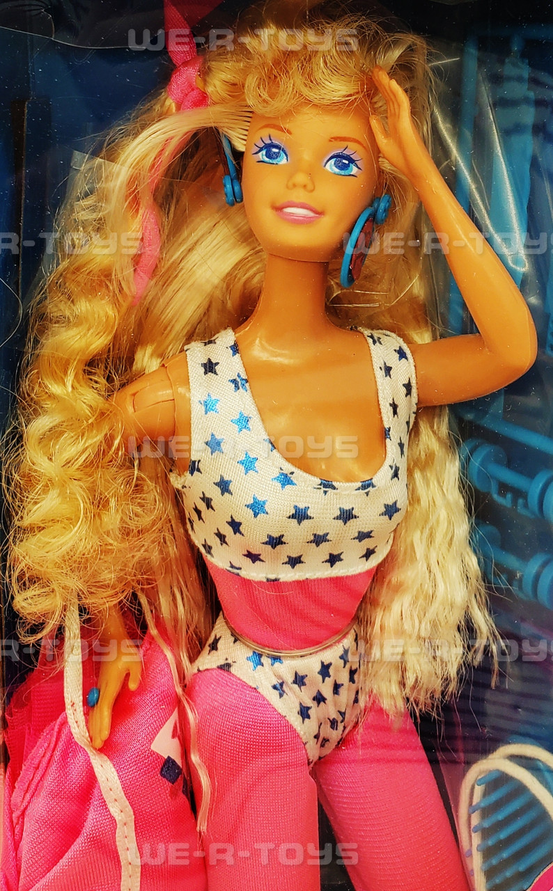 Barbie Dolls Barbie Soda Shoppe 1989 Barbie And The All-Stars Aerobics Star Doll Mattel 1989 #9099 NEW
