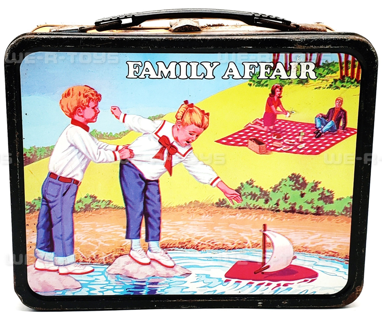 Family Affair Metal Lunch Box Thermos Brand 1969 USED - We-R-Toys