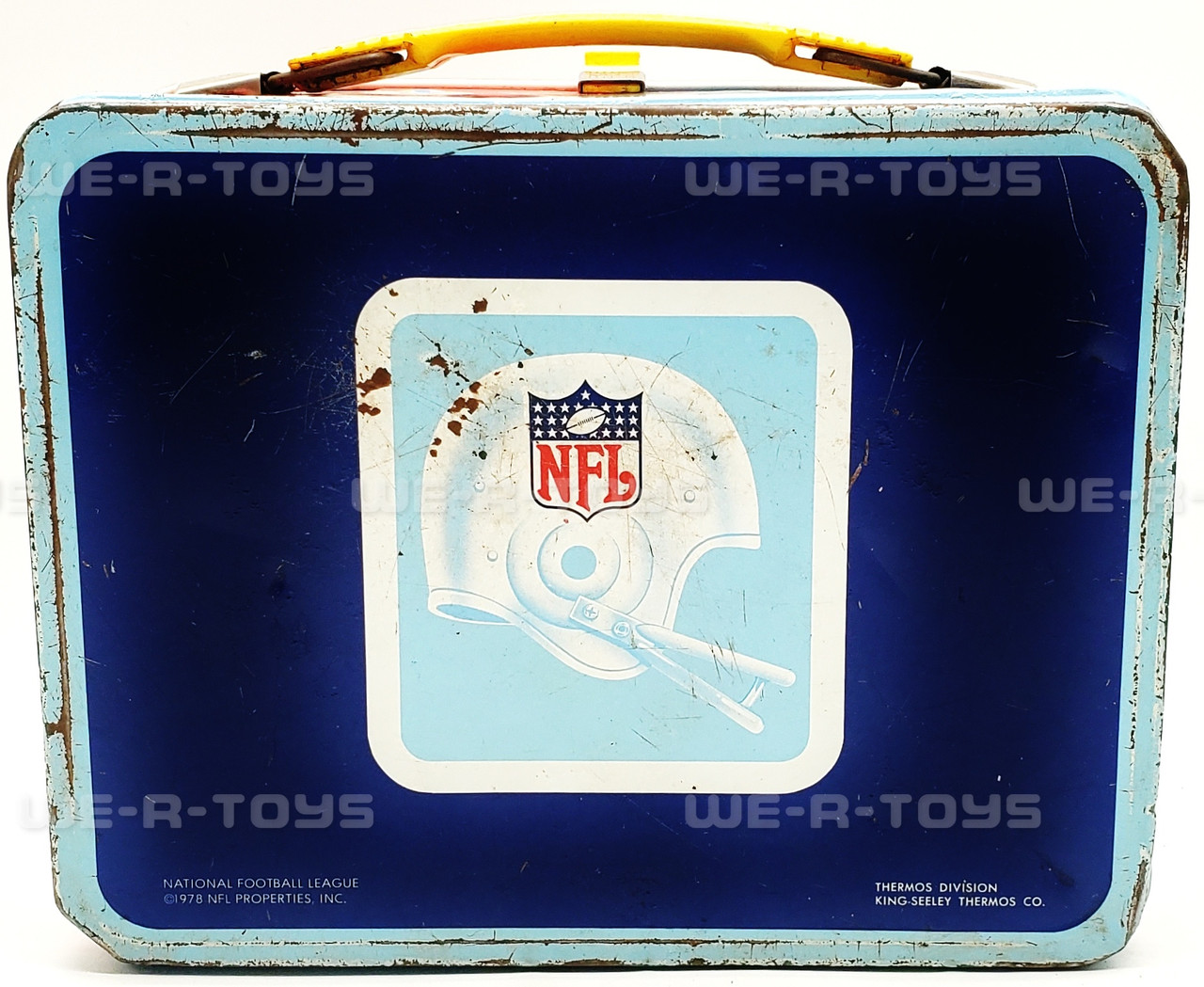 NFL National Conference Metal Lunch Box Thermos Brand 1978 USED - We-R-Toys